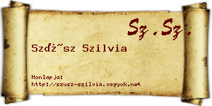 Szüsz Szilvia névjegykártya